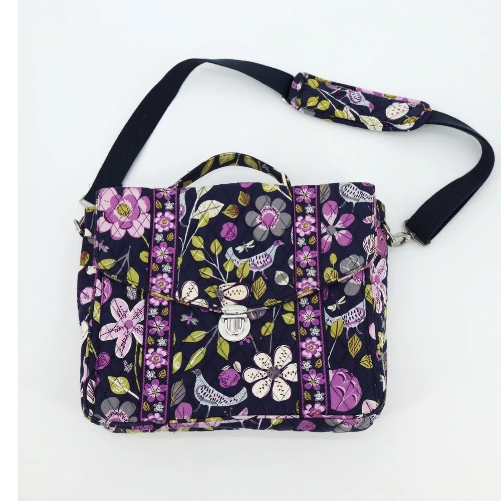 Vera Bradley Womens Crossbody Messenger Bag Floral Quilted Multicolor Adjustable
